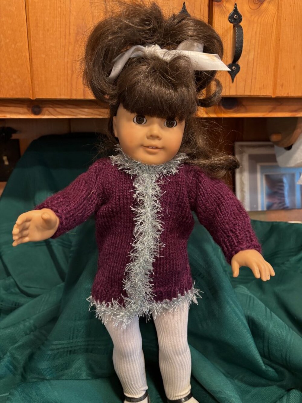 Handmade Knitted Sweater set for American Girl Type Doll.....Doll not included